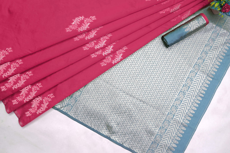 Rani Pink Banarasi Silk Saree | Wedding & Reception Wear