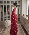 Rani Pink Chiffon Party Wear Saree with Siroski & Moti Work | RD KHUSHI