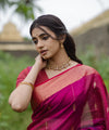 Rani Pink Cotton Saree | Festival & Ceremony Wear