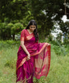 Rani Pink Cotton Saree | Festival & Ceremony Wear