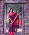 Rani Pink Jacquard Silk Saree | Bridal & Festive Wear