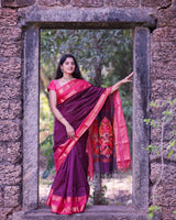Rani Pink Jacquard Silk Saree | Bridal & Festive Wear