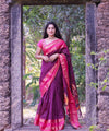Rani Pink Jacquard Silk Saree | Bridal & Festive Wear