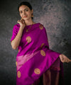 Rani Pink Jacquard Silk Saree | Ethnic Wear for Women