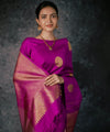 Rani Pink Jacquard Silk Saree | Ethnic Wear for Women