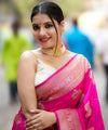Rani Pink Jacquard Silk Saree | Festival & Ceremony Wear