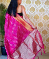 Rani Pink Jacquard Silk Saree | Festival & Ceremony Wear