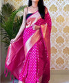 Rani Pink Jacquard Silk Saree | Festival & Ceremony Wear