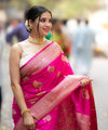 Rani Pink Jacquard Silk Saree | Festival & Ceremony Wear