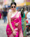 Rani Pink Jacquard Silk Saree | Festival & Ceremony Wear