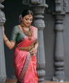 Rani Pink Jacquard Silk Saree | Rich Zari Border Saree