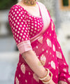 Rani Pink Jacquard Silk Saree | Traditional Wedding Wear