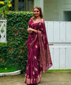 Rani Pink Jacquard Silk Saree | Wedding & Festive Wear