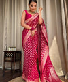 Rani Pink Jacquard Silk Saree | Wedding & Festive Wear
