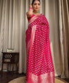 Rani Pink Jacquard Silk Saree | Wedding & Festive Wear