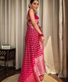 Rani Pink Jacquard Silk Saree | Wedding & Festive Wear