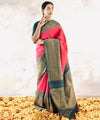 Rani Pink Jacquard Silk Saree | Wedding & Reception Wear