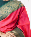 Rani Pink Jacquard Silk Saree | Wedding & Reception Wear