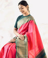 Rani Pink Jacquard Silk Saree | Wedding & Reception Wear