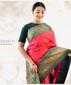 Rani Pink Jacquard Silk Saree | Wedding & Reception Wear
