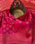 Rani Pink Kanjivaram Silk Saree | Festive & Party Wear