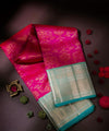 Rani Pink Kanjivaram Silk Saree | Festive & Party Wear