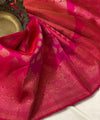Rani Pink Kanjivaram Silk Saree | Festive & Party Wear