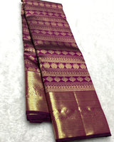 Rani Pink Kanjivaram Silk Saree | Traditional Wedding Wear