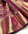 Rani Pink Kanjivaram Silk Saree | Traditional Wedding Wear
