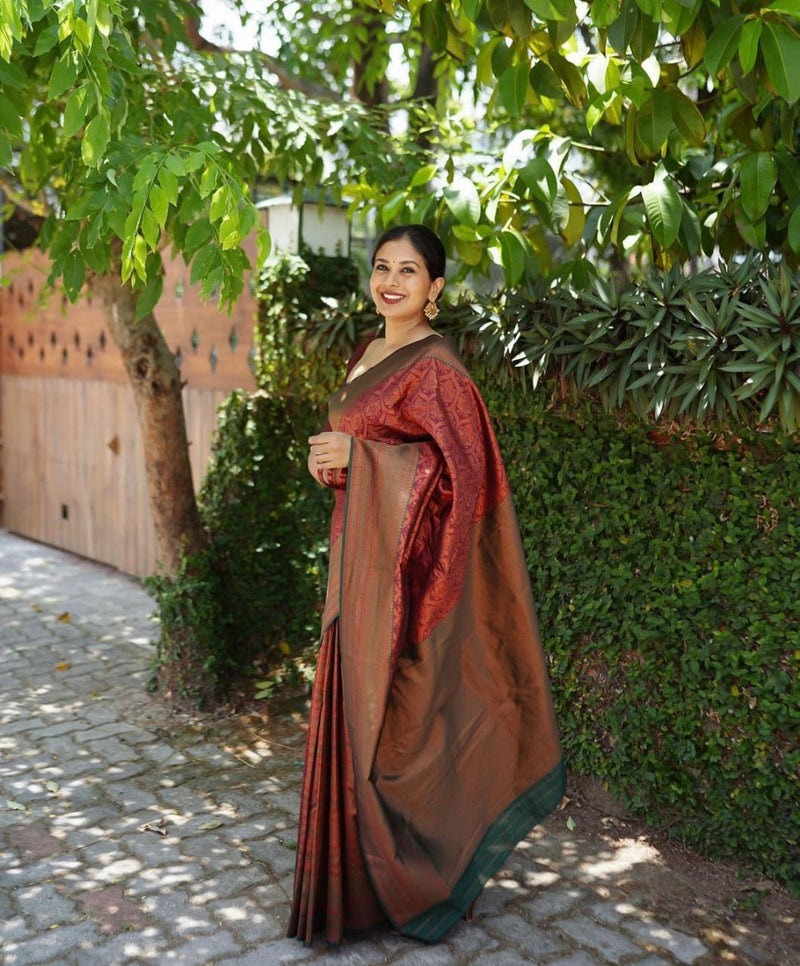 Rani Pink Kanjivaram Silk Saree | Wedding & Festive Wear