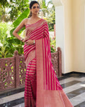 Rani Pink Kanjivaram Silk Saree | Wedding & Reception Wear