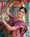 Rani Pink Kanjivaram Silk Saree | Wedding & Reception Wear