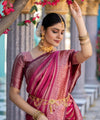 Rani Pink Kanjivaram Silk Saree | Wedding & Reception Wear