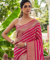 Rani Pink Kanjivaram Silk Saree | Wedding & Reception Wear