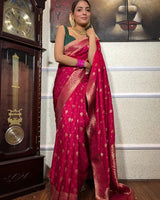 Rani Pink Paithani Silk Saree | Festive & Party Wear