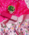 Rani Pink Paithani Silk Saree | Traditional Wedding Wear