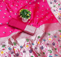 Rani Pink Paithani Silk Saree | Traditional Wedding Wear