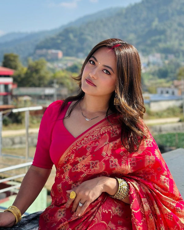 Rani Pink Paithani Silk Saree | Wedding & Reception Wear