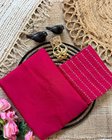 Rani Pink Rangoli Crush Saree with Sequin Bits Blouse | RD VIAANA