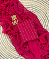 Rani Pink Rangoli Crush Saree with Sequin Bits Blouse | RD VIAANA