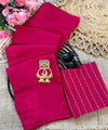 Rani Pink Rangoli Crush Saree with Sequin Bits Blouse | RD VIAANA