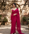 Rani Pink Rangoli Crush Saree with Sequin Bits Blouse | RD VIAANA