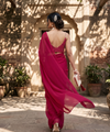 Rani Pink Rangoli Crush Saree with Sequin Bits Blouse | RD VIAANA