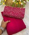 Rani Pink Satin Bollywood Saree with Moti Work Designer Blouse | RD DIVISHA