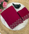 Rani Pink Satin Saree with Zari Weaving & Siroski Border | RD TANISHKA