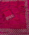 Rani Pink Satin Saree with Zari Weaving & Siroski Border | RD TANISHKA