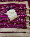 Rani Pink Space Satin Sequin Bits Work Saree for Party Wear | RD RAADO