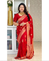 Red Banarasi Silk Saree | Bridal & Festive Wear
