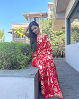 Red Banarasi Silk Saree | Bridal & Festive Wear