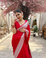 Red Banarasi Silk Saree | Bridal & Festive Wear